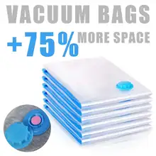 12 pces casa conveniente saco de vácuo para saco de armazenamento de roupas transparente dobrável comprimido organizador de poupança selo pacote