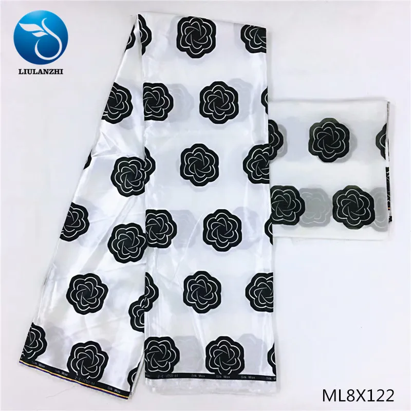 LIULANZHI африканская атласная ткань цена африканская атласная полиэфирная ткань 4+ 2 ярдов белая/черная атласная ткань ML8X112