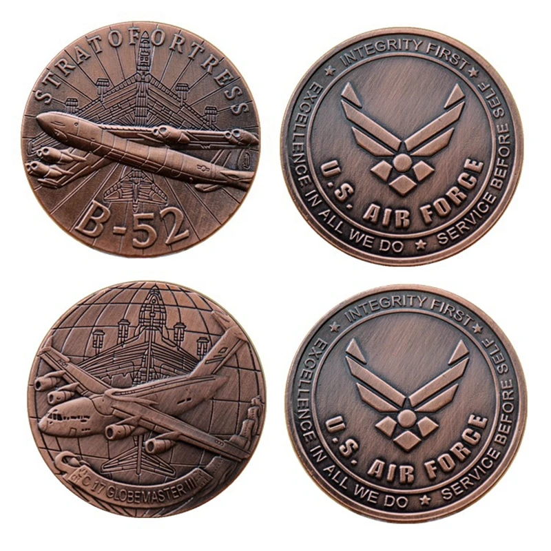 

B-52 Airplane Commemorative Coin Helicopter Plane Collection Coins Souvenir Art Crafts Alloy Home Decoration Memorial Ornaments