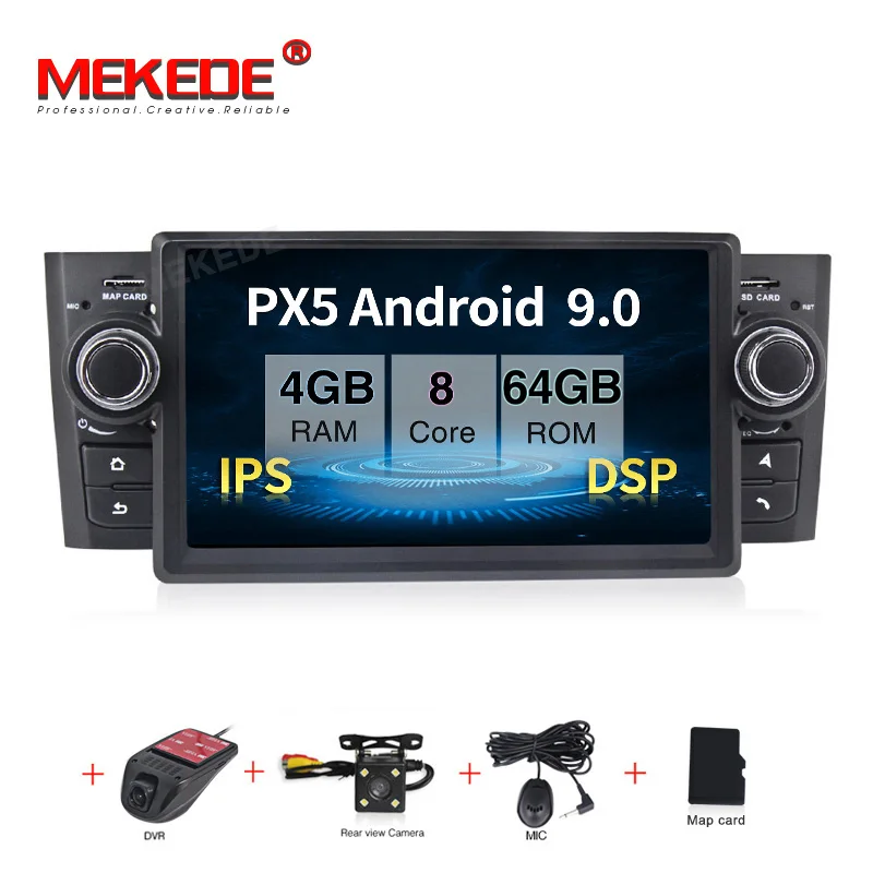 PX5 4G ram Android 9,0 автомобильный dvd-радиоплеер Мультимедиа gps навигация для Fiat/Grande/Punto/Linea 2007-2012Audio стерео rds-система Wifi - Цвет: CAR DVD CAMERA DVR