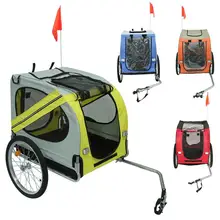 Remolque de bicicleta 2 en 1, con rueda inflable de 16 pulgadas, 1 asiento, cochecito de bebé de Color naranja