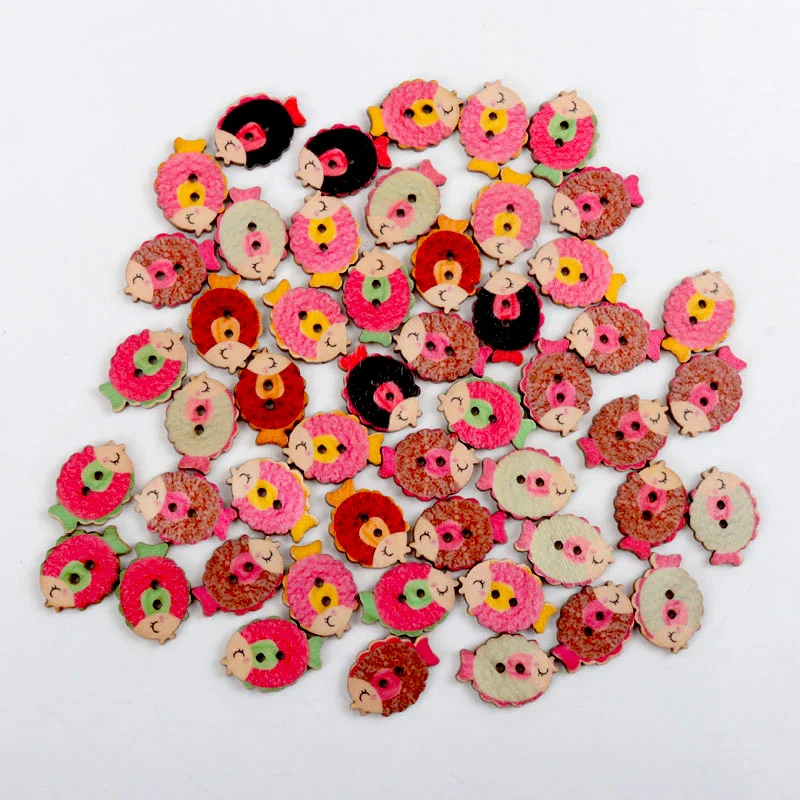 Mixed Animal Wooden Buttons Sewing Scrapbooking Xmas Embellishment Craft 2-Holes