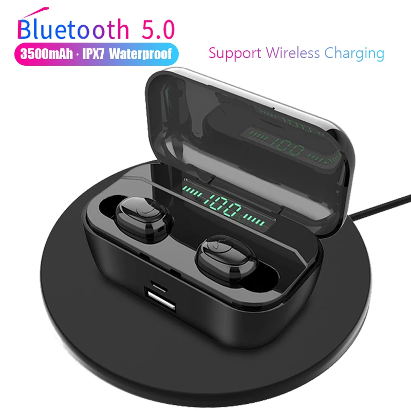 

TWS 5.0 Bluetooth 9D Stereo Earphone Wireless Earphones IPX7 Waterproof Earphones 3500mAh LED Smart Power Bank Phone Holder