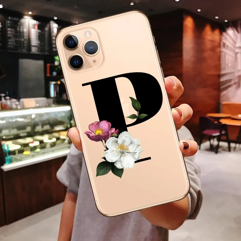 TPU Чехол для телефона для iphone 11 Pro Max Initial 26, мягкий силиконовый прозрачный чехол с цветами для IPhone X XR XS MAX 6 6s 7 8 Pus - Цвет: TPU