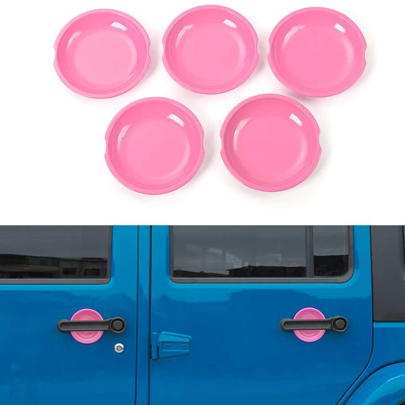 

Car Exterior Door Bowl Decoration Frame for 2007-2017 Jeep Wrangler JK Unlimited Sahara Door Handle Grab Bowl Cover Trim 5Pcs Pi