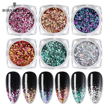 

BORN PRETTY Nail Glittery Sequins Nail Power AB Gradient Nail Art Glitter Flakies Shining Nail Art Decoration Accessories 1g
