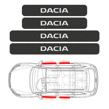 

Car Styling 4PCS Carbon Fiber Anti kick Door Sill Protector Stickers Decal for For Dacia Duster Logan Sandero Lodgy Accessories
