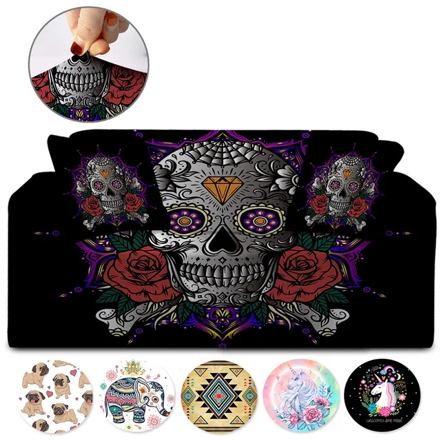 BeddingOutlet Sugar Skull Sofa Cover Red Rose Stretch Slipcover Living Room Flower Couch Cover Gothic capa sofa 1/2/3/4 Seater 1