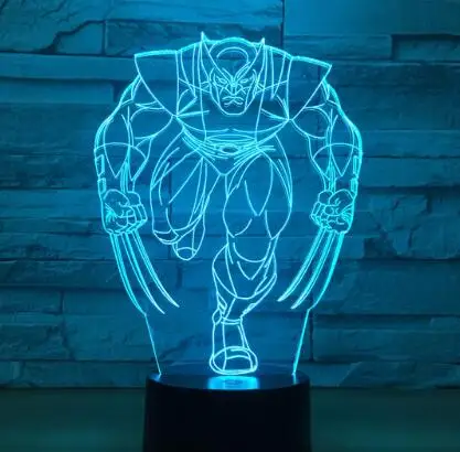 Wolverine 1 Wolverine 3D Lamp 7 Colors LED Night Lamps For Kids Touch Led USB Table Lampara Lampe Baby Sleeping Nightlight Drop Shipping - Испускаемый цвет: Wolverine 1
