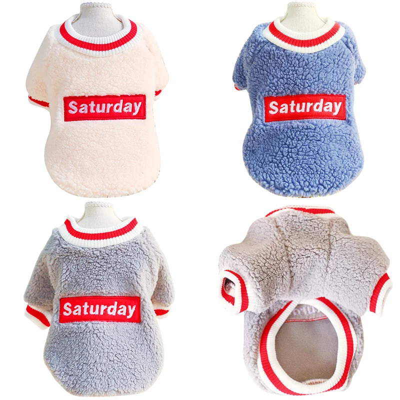 

Fleece Dog Clothes For Small Medium Dogs Warm Cotton Chihuahua Clothes Pet Cat Jacket Coat Sweater Costumes Dog Shirt autumn 30