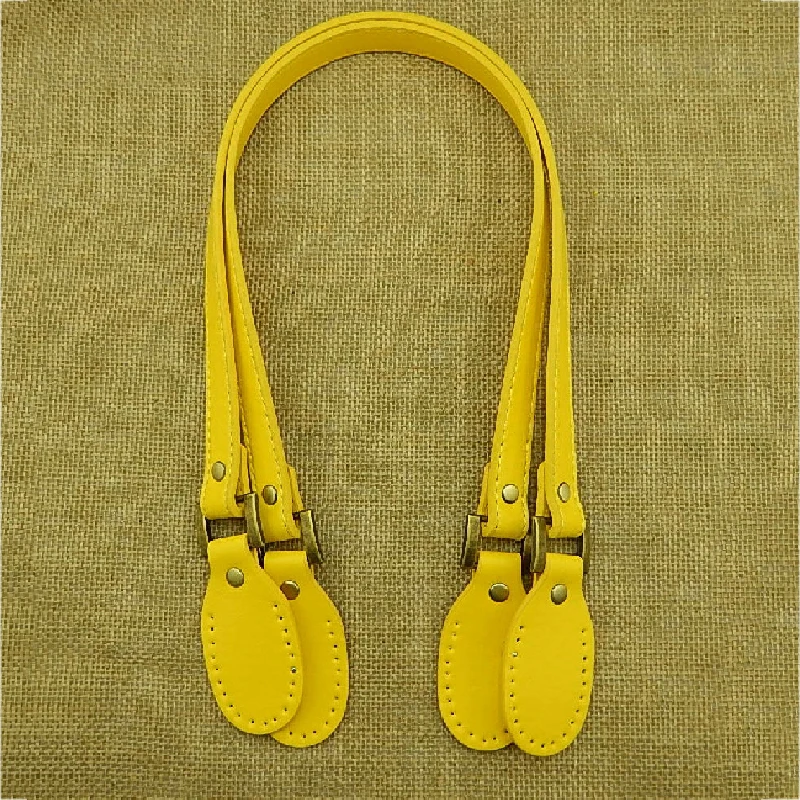 Сменная плоская ручка из искусственной кожи с ремнем для женщин, корзина, ведро, городской стиль, женская сумка, одноцветная сумка, ремень, аксессуары - Цвет: yellow