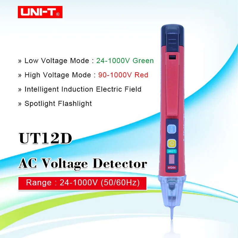 UNI-T UT12D AC Напряжение детектор Бесконтактный Электрический тест карандаш 50/60Hz 24V ~