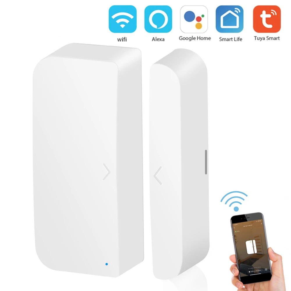 Sensor de puerta y ventana inalámbrico, equipo de enlace inteligente, Sensor inteligente Compatible con Alexa y Google Home