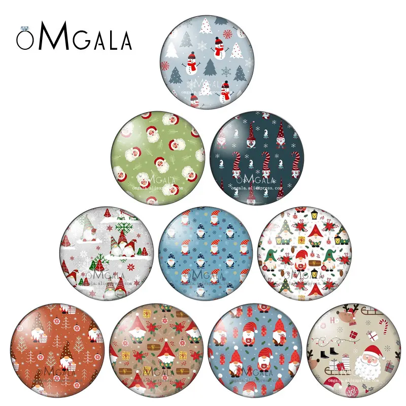 

Merry christmas Santa Claus Painting Patterns 10mm/12mm/18mm/20mm/25mm Round photo glass cabochon demo flat back Making findings