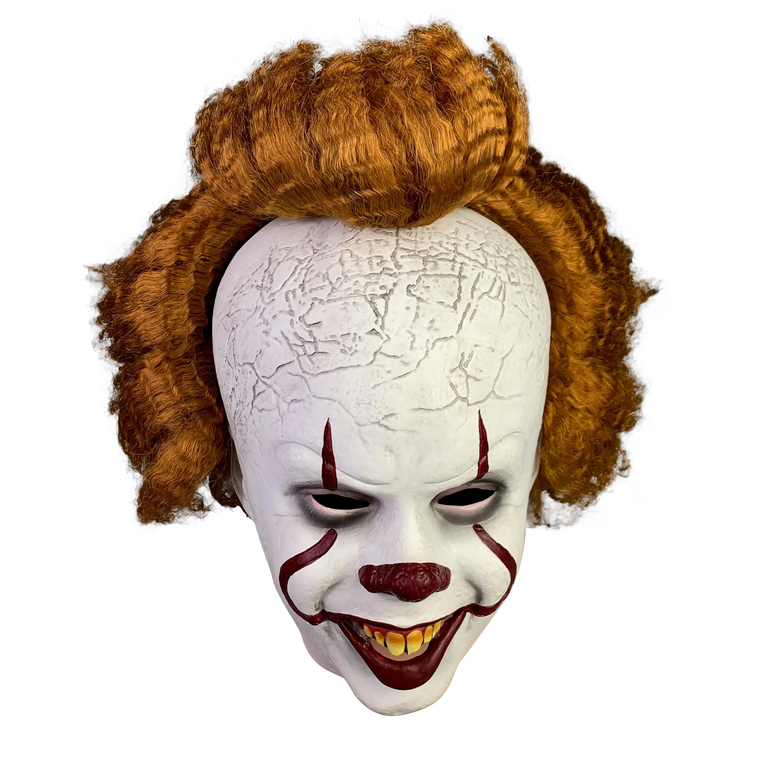 

yacn Pennywise Mask, Halloween Scaryc Clown Mask Full Head with Hair Costume Party Prop