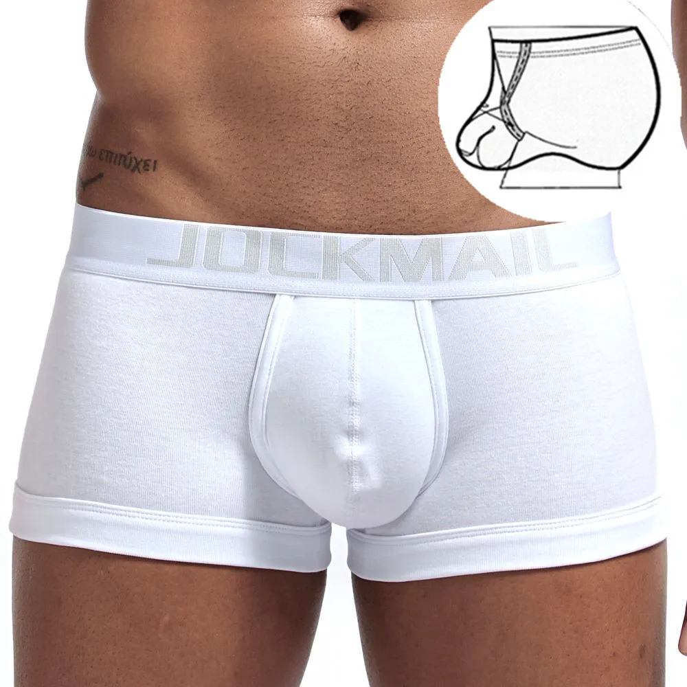 JOCKMAIL, сексуальное мужское нижнее белье, боксеры, с мешочком для пениса, u-образная выпуклость, хлопок, дышащее, мужское кольцо в виде боксера, забавное, веселое нижнее белье