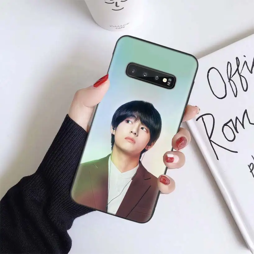 Kpop Ким V Taehyung чехол для samsung Galaxy S10+ Plus Lite Note 10 9 8 S9 S8 J4 J6+ Plus S7 S6 черный чехол для телефона