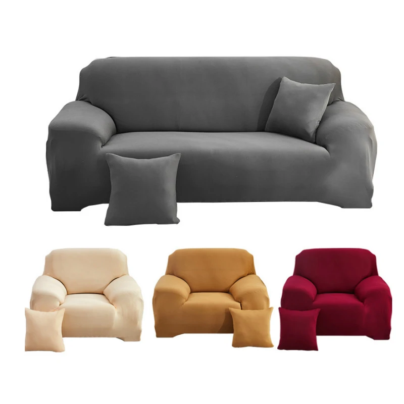 

1/2/3/4 Seater Solid Color Elastic Sofa Cover Polyester Spandex New Year Modern Sofa Covers for Living Room Couch Slipcover