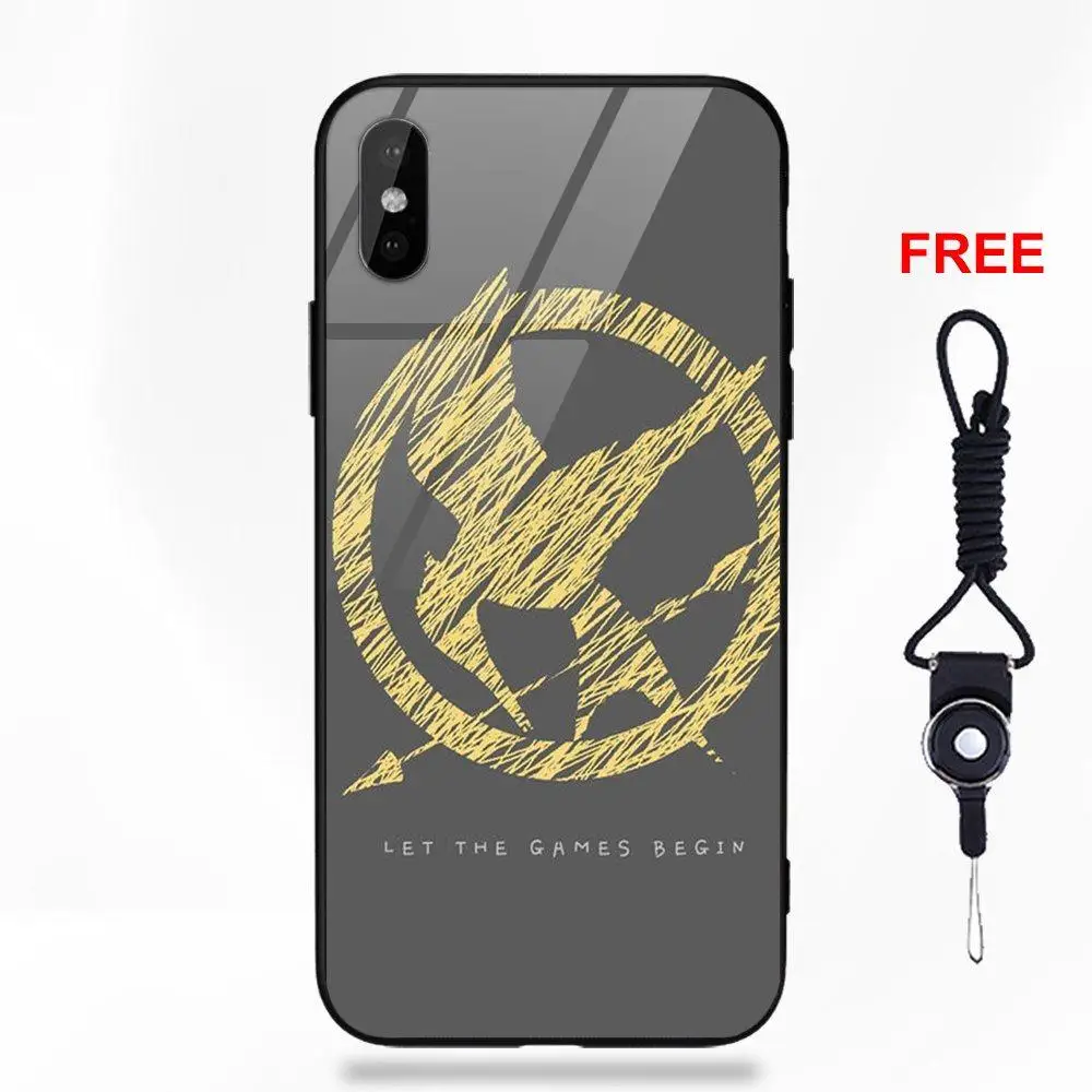 Мягкий ТПУ чехол+ чехол из закаленного стекла для Apple IPhone X XS Max XR 5 5C 5S SE 6 6S 7 8 Plus Голодные игры Mockingjay Bird - Цвет: as picture