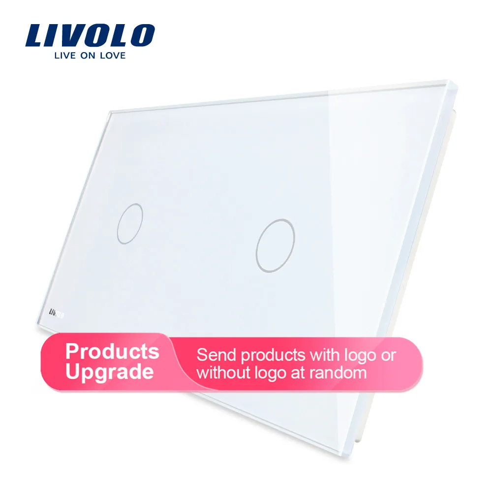 Livolo Роскошный белый жемчуг Кристалл Стекло, 151 мм* 80 мм, стандарт ЕС, двойной стекло панель, VL-C7-C1/C1-11(4 цвета