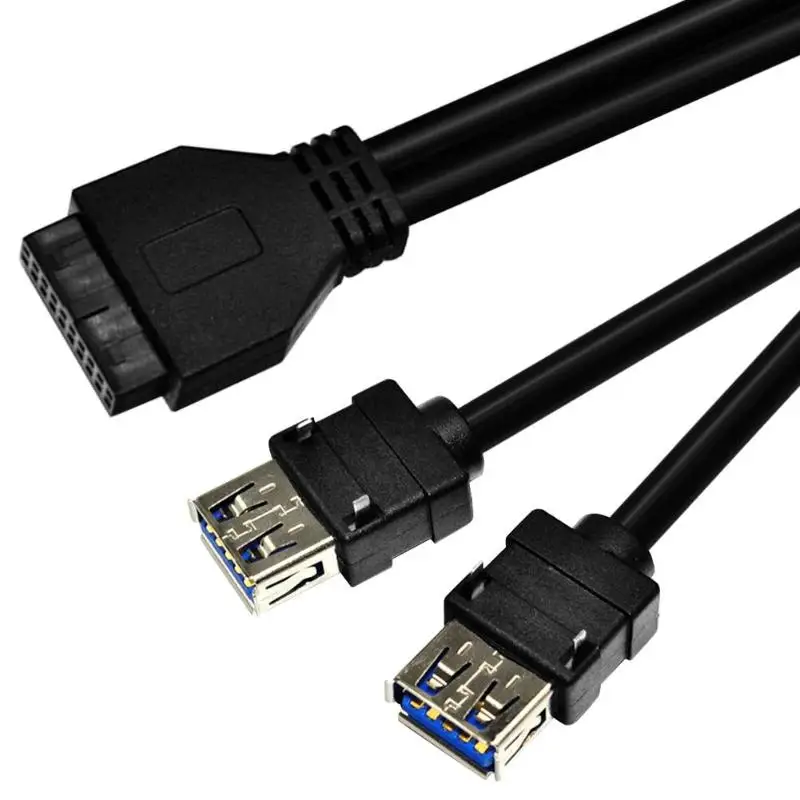 20Pin до 2 USB 3,0 адаптер передней панели прочный высокоскоростной передачи данных с фиксированной ногой для корпуса компьютера