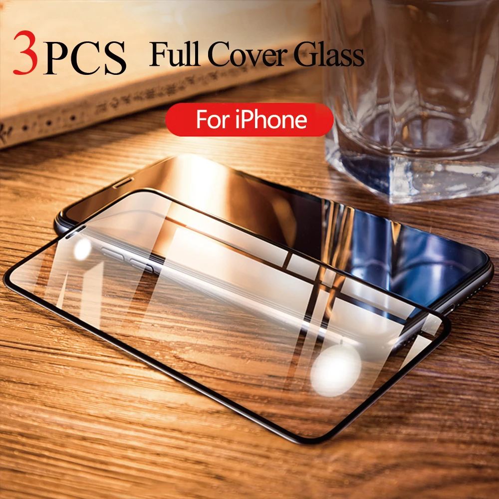

9D Tempered Glass For iPhone XS Max Screen Protector Glass On iPhone XR 7 8 X XS 6 6s Plus Protective Glass Film Full Cover