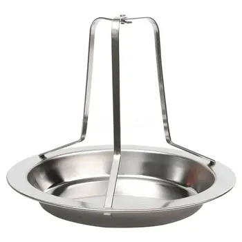 

Beer Can Chicken Duck Roaster Drip Pan BBQ Grill Oven Rack Cooker Holder