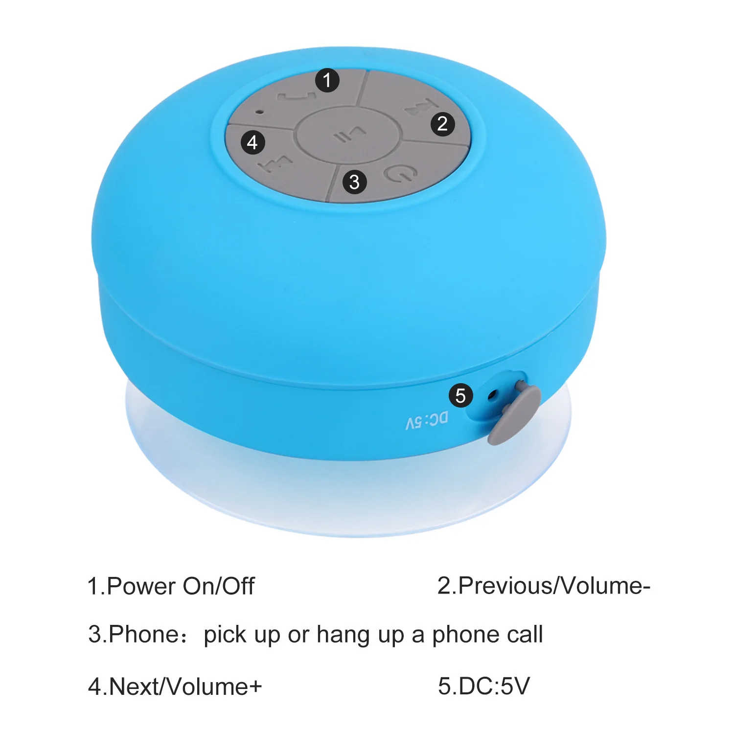 US $4.88 Mini Portable Bluetooth Speaker Wireless Waterproof Shower Bathroom Speakers for Phone PC Soundbar Hand Free Car Loudspeaker