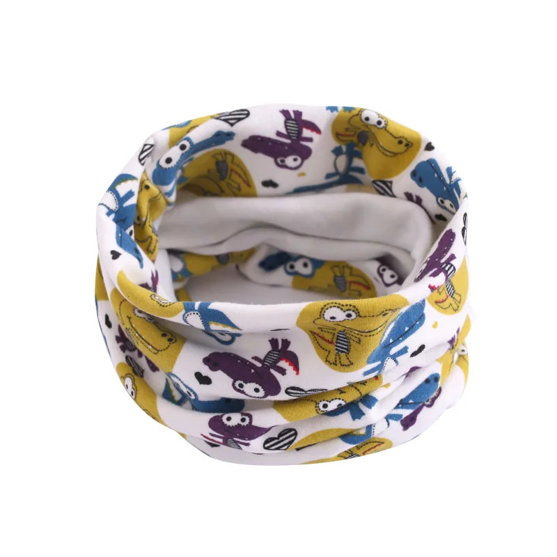 Solid Candy Color Baby Scarf Cotton Ring Scarf Children Neck Collar Boy Kids Neckerchief Autumn Winter Girls Scarf - Цвет: dinosaur