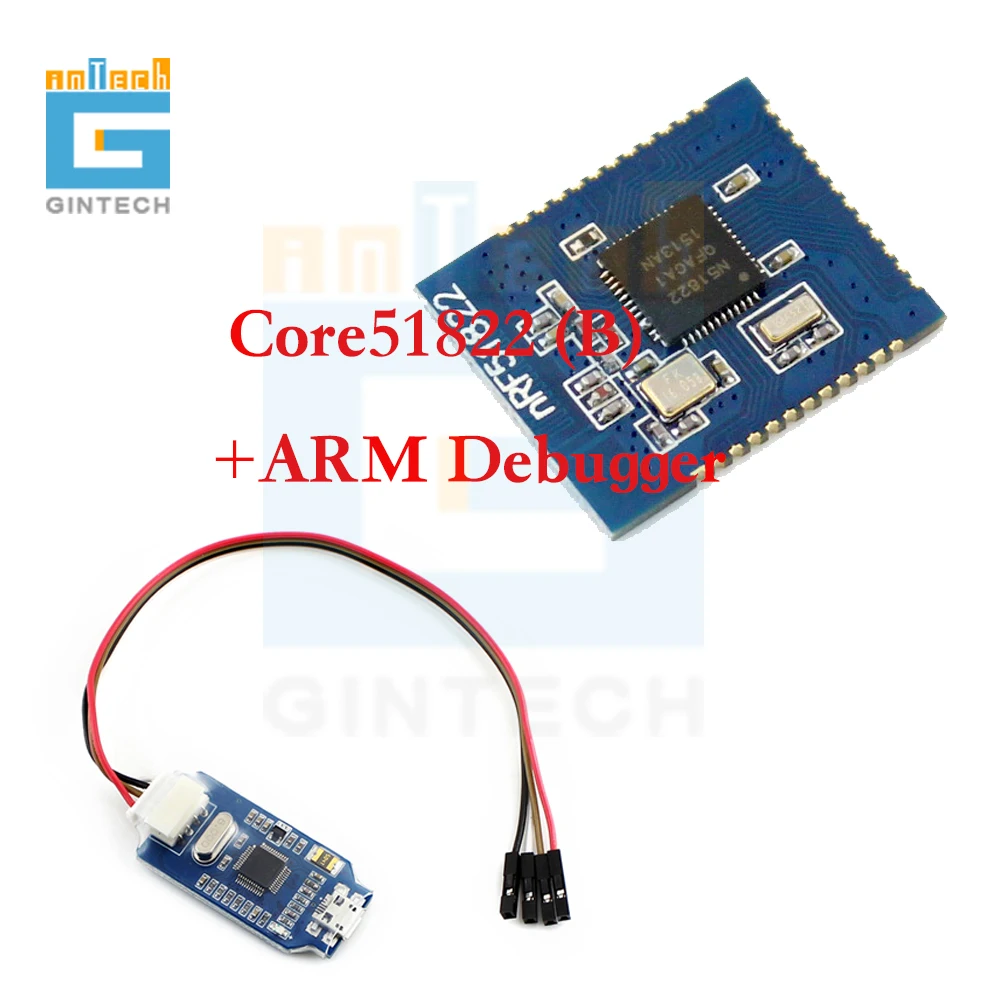 

Модуль Bluetooth 4,0, беспроводной модуль 2,4G, NRF51822, материнская плата ble4.0, макетная плата Core51822 (B) + программатор отладки ARM