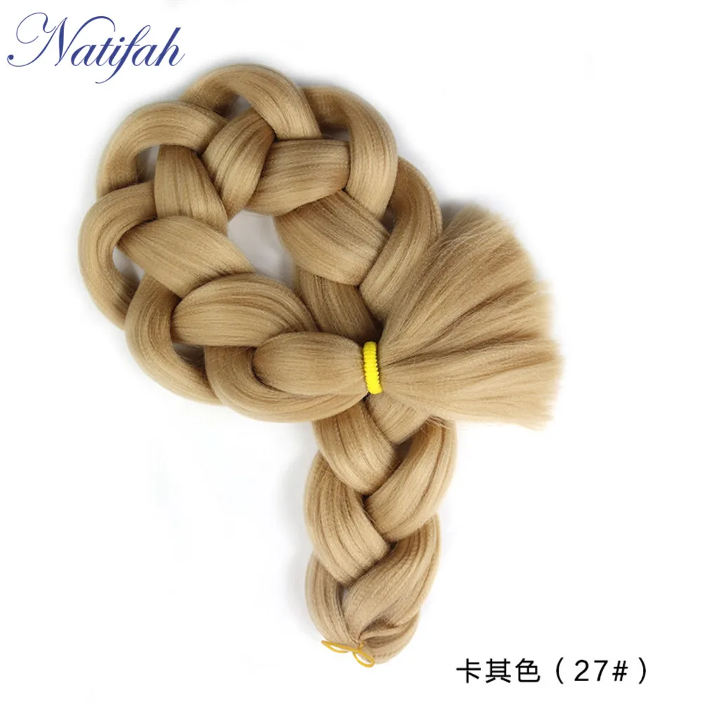 Natifah огромные плетеные волосы, вязанные крючком волосы, канекалон, один кусок, 165 г/шт., синтетические волосы для наращивания, 41 дюйм, розовый, серый, синий, фиолетовый - Цвет: #27