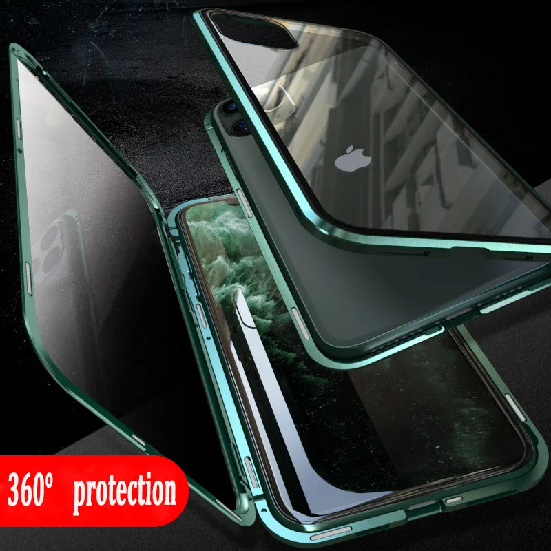 Анти-писк чехол из закаленного стекла для телефона для iPhone 11 Pro Max Анти-Шпион конфиденциальности металлический бампер Защитная крышка для iPhone 11 Pro