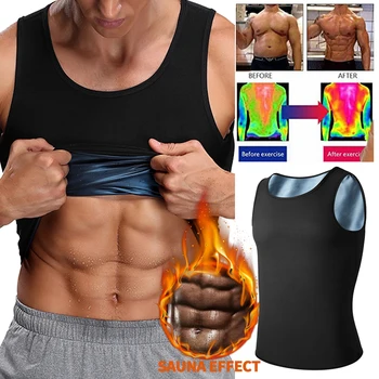 

Men Polymer Sweat Sauna Vest Neoprene Body Shaper Waist Trainer Slimming Vest Shirt Compression Shapewear Top Corset