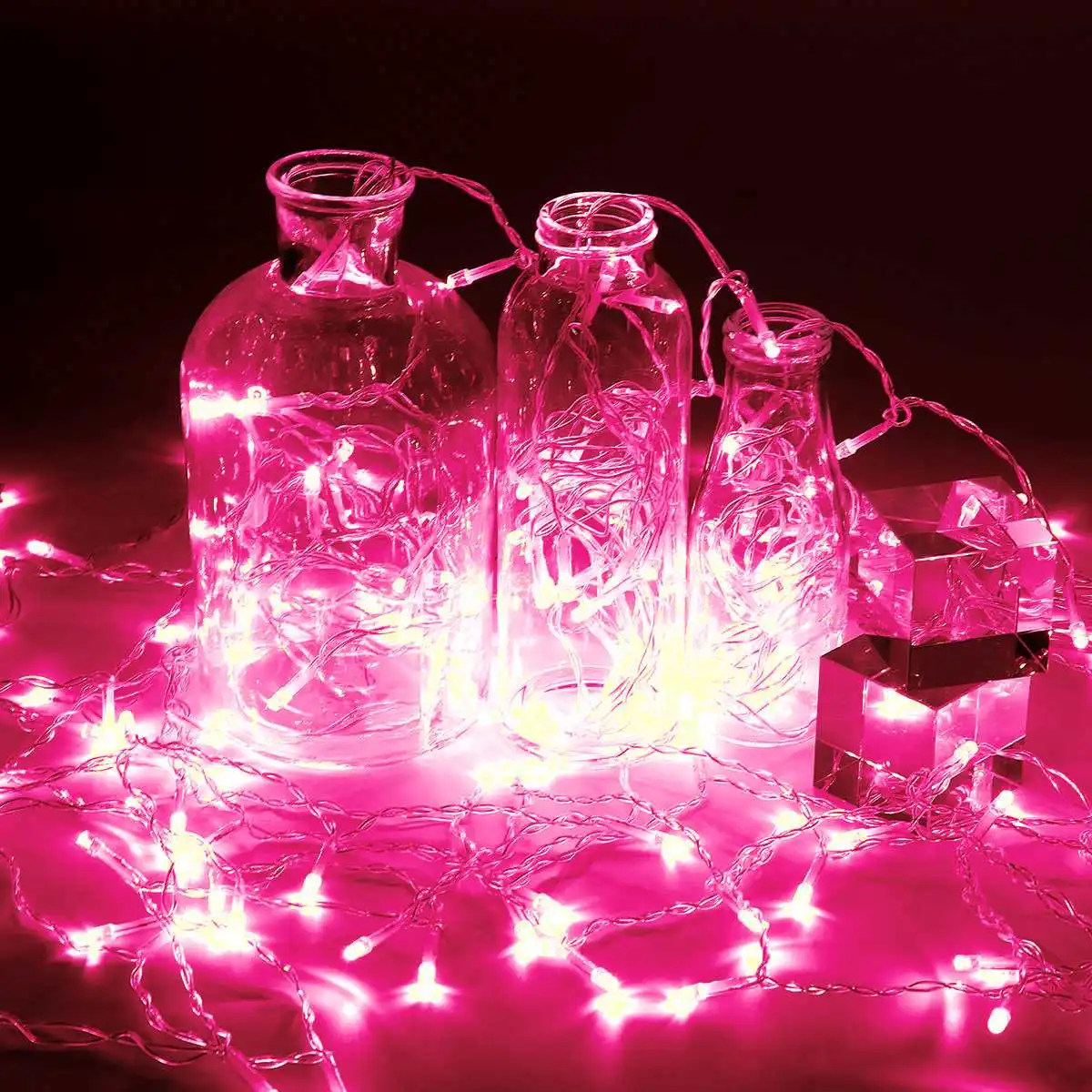 Розовый AU PLug, 1000 led, сказочный светильник для занавесок, праздничный светильник, 1000 led, Рождественский светильник для свадьбы, дома, сада, вечерние украшения - Испускаемый цвет: Розовый
