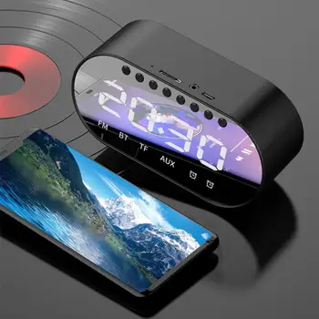 

Wireless Bluetooth Speaker LED Alarm Clock FM Radio Alarm Clock for Bedroom Office Travel Loudspeaker