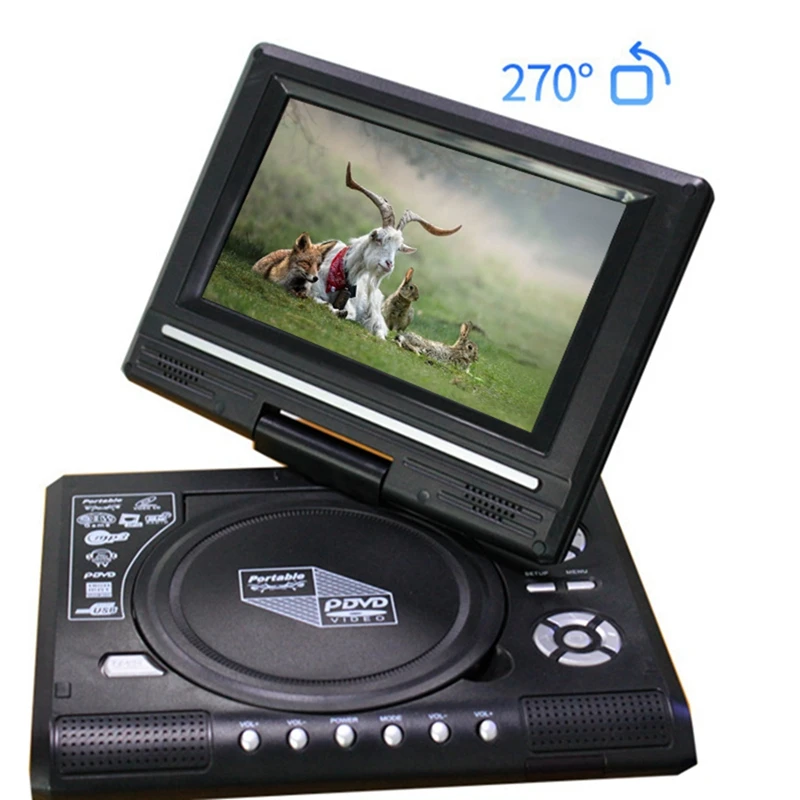 7 8 дюймов ТВ домашний автомобильный dvd плеер портативный HD VCD CD MP3 DVD USB SD карты RCA