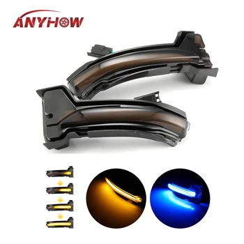 

Car LED Turn Signal Lights For Ford New Focus 2019-2020 Rearview Mirror Smoked Shell Streamer Light Flowing Water Yellow Blue