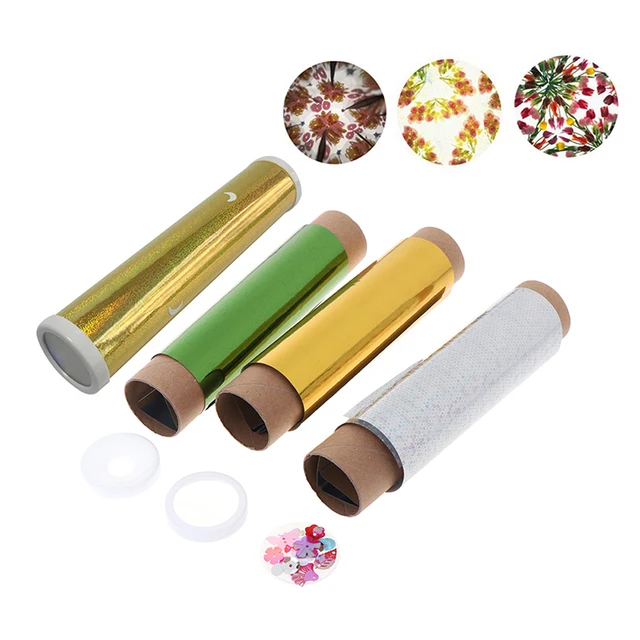 DIY Colored Rotating Kaleidoscope Kits Science Experiment Educational Craft Kid Brain Hands-Eyes Cooperation Training Toy 1 Set 2