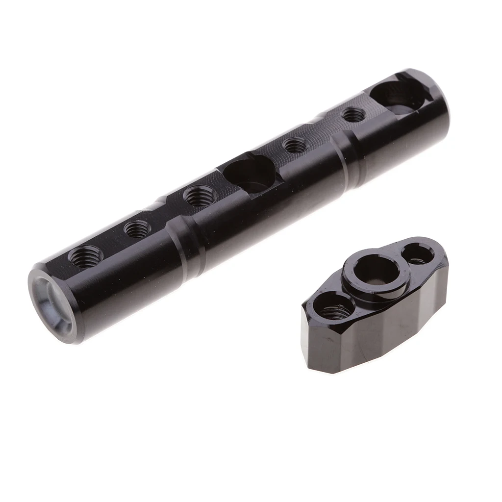 Black Motorcycle Scooter Multi-function Extension Bar 8mm Hole Dia