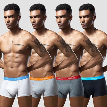 

4pcs/lot Boxer Men Underwear trunks cotton sexy boxer Male Underwear Men Boxershorts cueca masculina boxer Men underpants