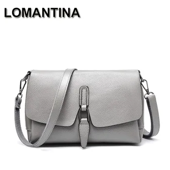 

LOMANTINA Designer Genuine Leather Shoulder Bags Fashion Ladies Luxury Bags 2020 Women Messenger Bag Brand Casual Crossbody Bag