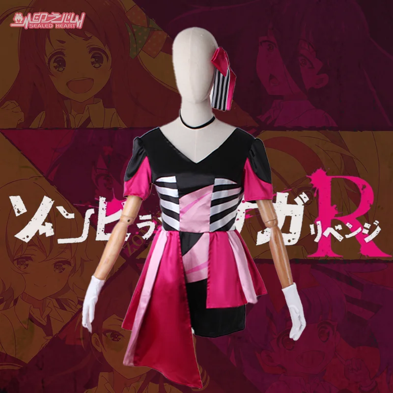 

COS-HoHo Anime ZOMBIE LAND SAGA Revenge Minamoto Sakura Konno Junko Yuugiri Nikaidou Saki Game Suit Uniform Cosplay Costume NEW