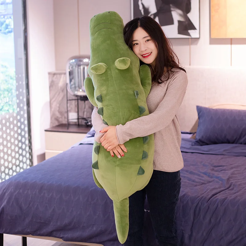 Huge Cute Stuffed Real Life Crocodile Plush Toy Simulation Alligator Doll Kids Toys Room Sofa Decor Cartoon Ocean Animal Pillow