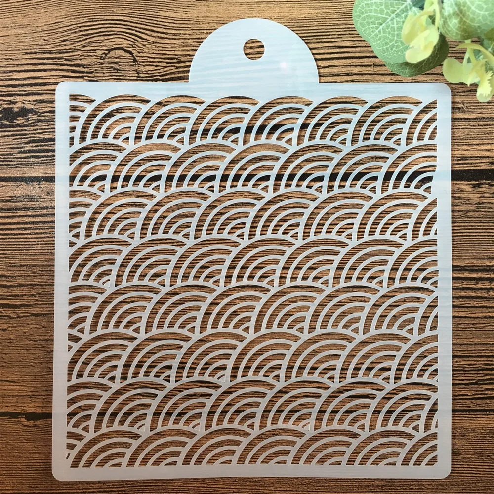 15*15cm Wavy Matrix DIY Craft Layering Stencils Painting Scrapbooking Stamping Embossing Album Paper Card Template