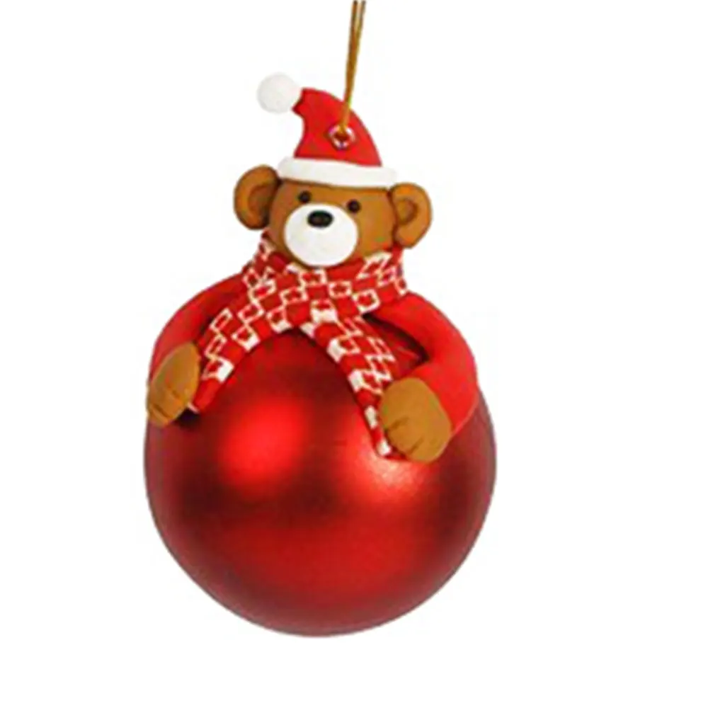 Рождественская елка Мягкая Керамика висячий шар медведь Санта Клаус вечерние украшения мультфильм