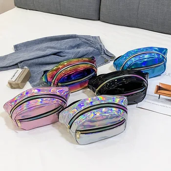 

1 PC Laser Waist Bag Multi-function Colorful Pack Women Girl Money Wallet Waist Chest Bag Sports Belt Bag Shoulder Messenger Bag