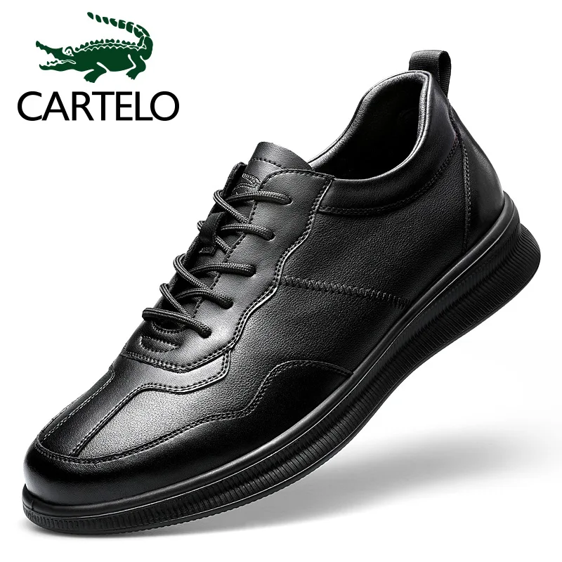 

CARTELO MEN'S SHOES Spring Split Cowhide Casual Shoes Korean-style Trend of Fashion Leather Shoes Men Breathable Trendy Shoes