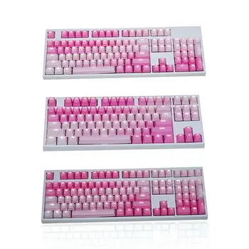 

1 Set Replaceable PBT Keycaps 87/104/108 Transparent Lettering Keys Double Shot Backlight Key Cap for Mechanical Keyboard
