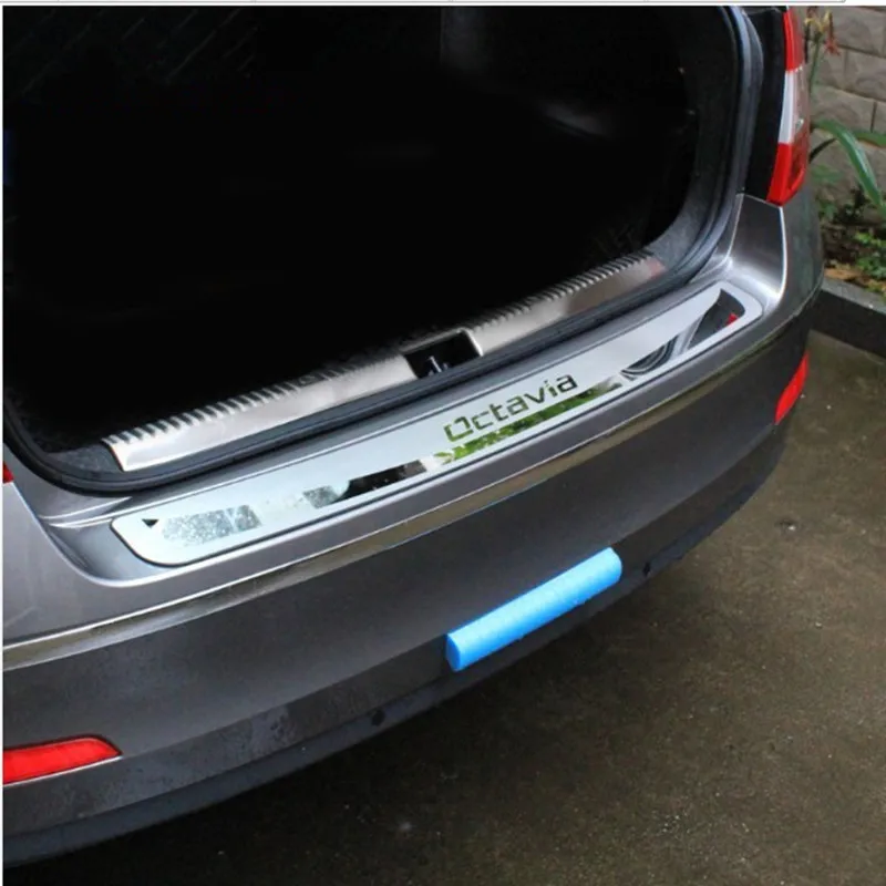 Для Skoda Octavia A7- седан автомобиль-багажник задний бампер Защита Защитная Накладка на порог двери автомобильные аксессуары