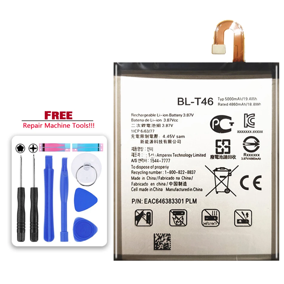 Batteria Di Ricambio Bl-T46 5000Mah Per Lg V60 V60 Thinq Lmv600Vm V600Vm V600Qm5